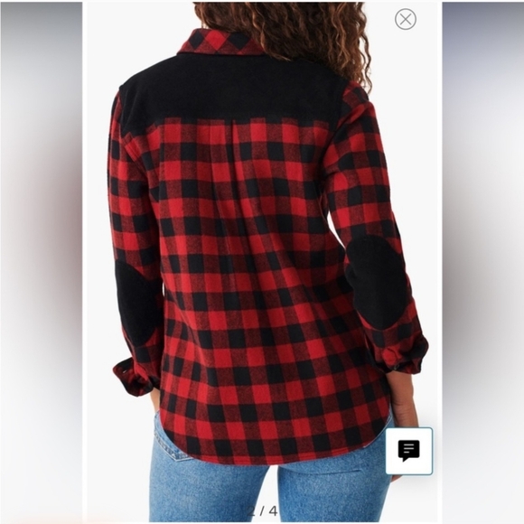 FAHERTY Women’s Daly Buffalo Plaid Cotton Flannel Shirt Jacket Shacket - Picture 2 of 7